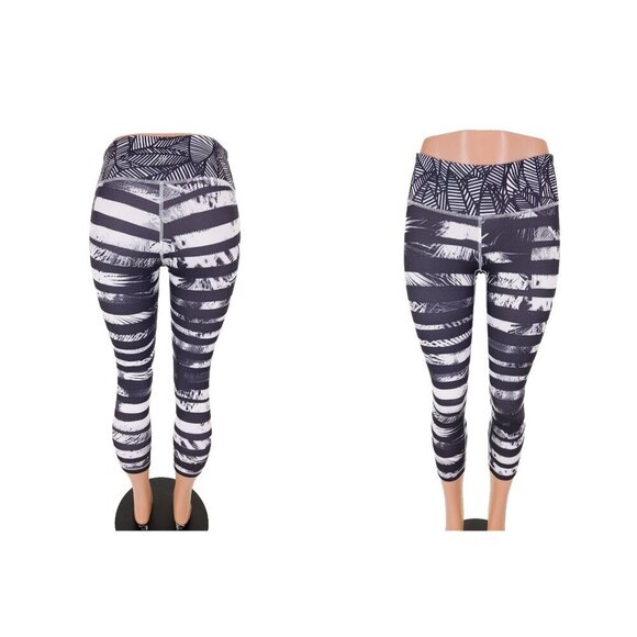 Lululemon Wunder Under Crop II *Full-On Luon 4 Shady Palms Banana Leaf Gingham - Picture 2 of 11